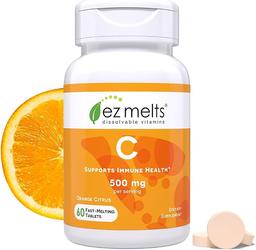 EZ Melts, Soluble Vitamin C 500mg, Sugar-Free, 1-Month Supply - 1 Pack
