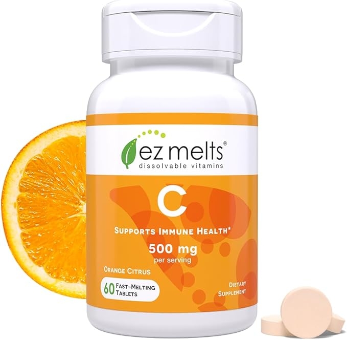 EZ Melts, Soluble Vitamin C 500mg, Sugar-Free, 1-Month Supply - 1 Pack product image