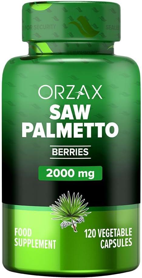 ORZAX Prostate Supplement (with Saw Palmetto Extract 2000mg) - For Men - Supports Hair and Urinary Health - Vegetarian Capsules 120 Count - (120-Day Supply) product image
