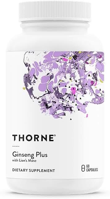 THORNE - Ginseng Plus - Supports Focus, Cognition, Memory and Resilience to Stress* - Contains Korean Red Ginseng, Lion's Mane and Greek Mountain Tea - Soy Free, Gluten Free and Dairy Free - 60 Capsules product image