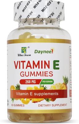 Vitamin E Gummies 268mg, Delicious, Vegan, GMO Free, Adult Gummy Supplement, Immune, Skin and Eye Support, 60 Count