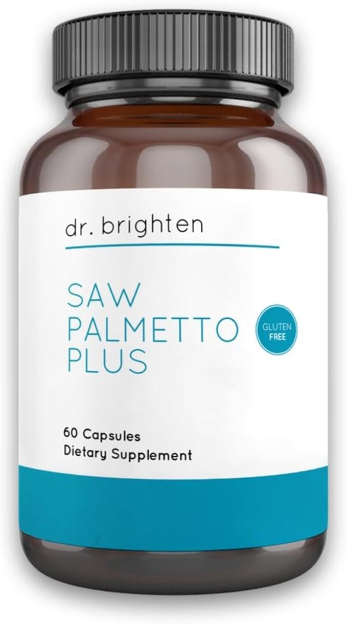 Dr. Brighten Saw Palmetto Plus - Natural Dietary Supplement for Women - Hair Loss, Acne, and Oily Skin Prevention with PCOS Support product image