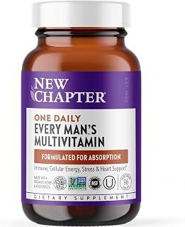 New Chapter Men's Multivitamin for Immune, Stress, Heart + Energy Support with Fermented Nutrients - Every Man's One Daily, Made with Organic Vegetables & Herbs, Non-GMO, Gluten Free - 96 ct product image