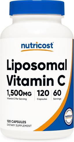 Nutricost, Liposomal Vitamin C (1500mg), Vegan Capsules 120 Count - Non-GMO, Gluten Free, 60 Servings