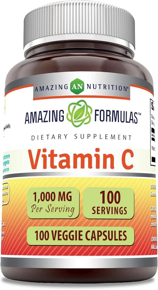 Amazing Formulas Vitamin C Supplement | 1000 Milligrams | Vegi Capsules | Non-GMO | Gluten Free | Made in USA (100 Count, 1 Pack) product image