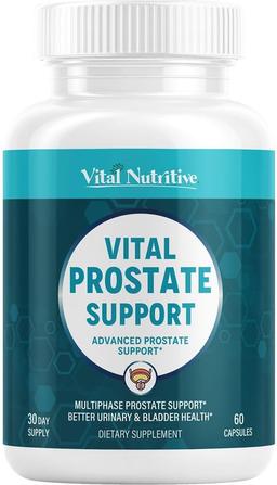 Men's Vital Prostate Support Supplement - Multi-Herb Formula with Saw Palmetto, Beta-Sitosterol and Zinc - Urinary Flow, Bladder Comfort and Men's Prostate Health Supplement - 30-Day Supply