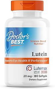 Doctor's Best Lutein Lutemax, Non-GMO, Gluten Free, Eye Health, 20 mg, 180 Softgels product image