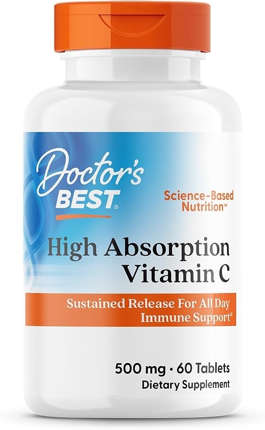 Doctor's Best High Absorption Vitamin C, PureWay-C, Extended Release for All-Day Immune Support, Non-GMO, Gluten Free, Soy Free, Vegan, 60 Tablets product image