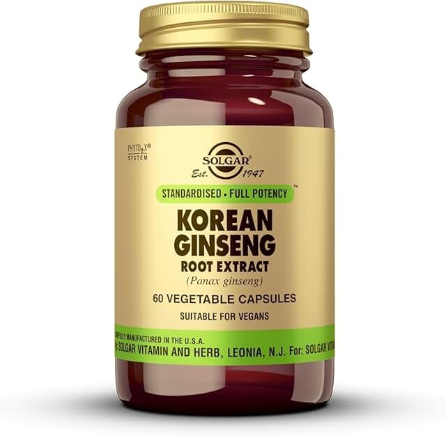 Solgar Korean Ginseng Root Extract, 60 Vegetable Capsules - Immune Support - Standardized, Full Potency (SFP) - Non-GMO, Vegan, Gluten Free, Dairy Free, Kosher - 60 Servings product image