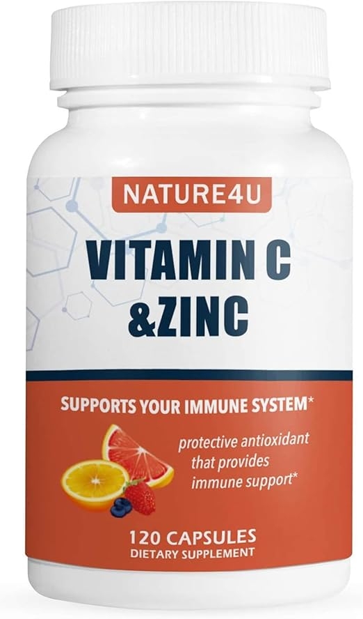 Vitamin C 1000mg, Zinc, Rose Hips, Citrus Bioflavonoids, Immune Support Supplement Antioxidant Protection, 120 Capsules product image