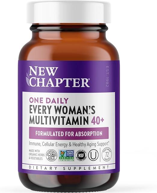 New Chapter Women's Multivitamin 40 plus for Energy, Healthy Aging + Immune Support with 20+ Nutrients -- Every Woman's One Daily 40+, Gentle on the Stomach, 72 Count product image