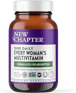 New Chapter Women's Multivitamin for Immune, Beauty + Energy Support with 20+ Nutrients -- Every Woman's One Daily, Gentle on the Stomach, 72 Count