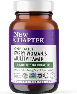New Chapter Women's Multivitamin for Immune, Beauty + Energy Support with 20+ Nutrients -- Every Woman's One Daily, Gentle on the Stomach, 72 Count product image