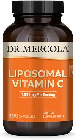 Dr. Mercola, Liposomal Vitamin C - Brain, Heart, Eye and Immune Support - Provides 1,000mg Bioavailable Vitamin C - Non-GMO, Gluten Free and Soy Free - 180 Capsules (90 Servings)