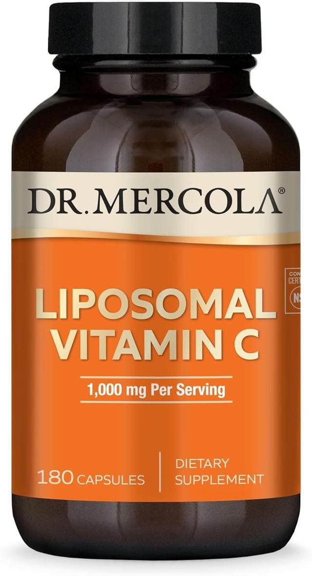 Dr. Mercola, Liposomal Vitamin C - Brain, Heart, Eye and Immune Support - Provides 1,000mg Bioavailable Vitamin C - Non-GMO, Gluten Free and Soy Free - 180 Capsules (90 Servings) product image