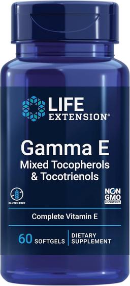 Life Extension Gamma E Mixed Tocopherols and Tocotrienols - Complete Vitamin E Spectrum, Antioxidant Protection - Non-GMO, Gluten Free - 60 Softgels