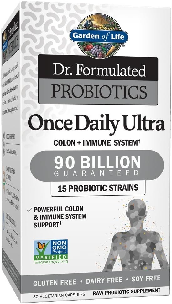 Garden of Life Probiotics for Women and Men, Dr. Formulated Once Daily Ultra 90 Billion Adult Probiotic for Digestive Health, Immune System Support, Acidophilus, Prebiotics, 30 Vegetarian Capsules product image