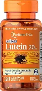 Puritan's Pride Lutein 20mg with Zeaxanthin Softgels, 120 Count product image
