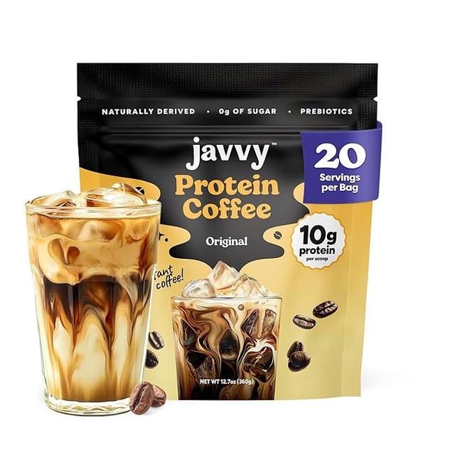 Original Protein Iced Coffee - Premium Whey Protein and Instant Iced Coffee - 100% Natural Cold Brew Coffee - No Artificial Flavors and Sweeteners, 80mg Caffeine per Serving, 0g Sugar, 20 Servings product image