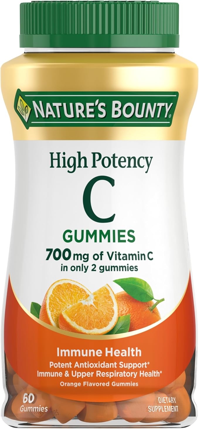 Nature's Bounty Vitamin C Gummies 700mg, High Potency Vitamin C Gummies for Adults, Immune Support Supplement, Dietary Supplement, Orange Flavor, Chewable Vitamin C Gummies, 60 Count product image