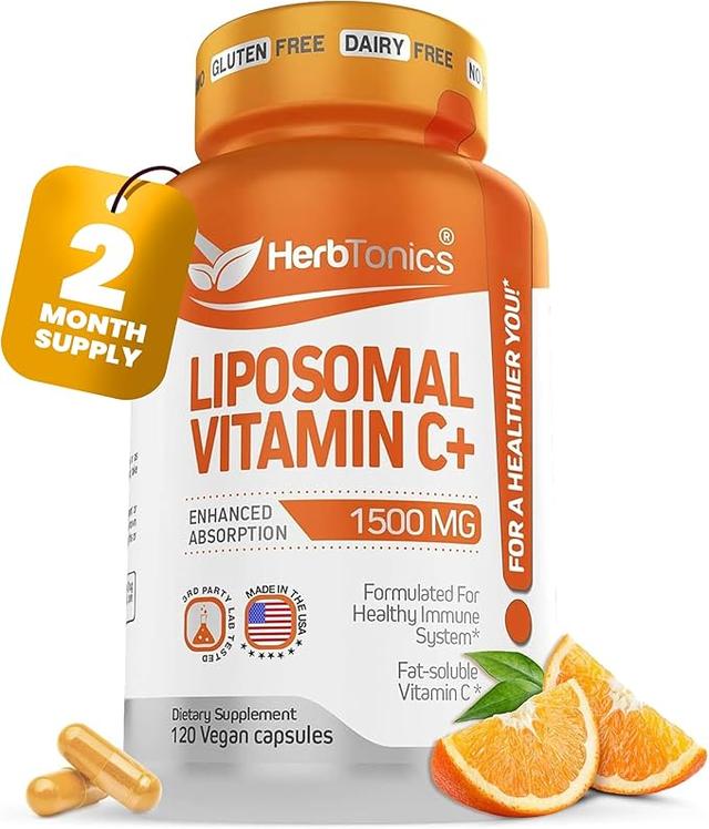 Liposomal Vitamin C Capsules 1500mg Immune Support Supplement | Immune System Health | High-Absorption Vitamin C | Collagen-Enhanced | 120 Vegan Capsules, Non-GMO product image