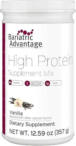 Bariatric Advantage High-Protein Supplement Mix - Bariatric Protein Powder - 20g Protein - For Pre- and Post-Bariatric Surgery Patients - With Iron, Calcium, and More - 14 Servings - Vanilla