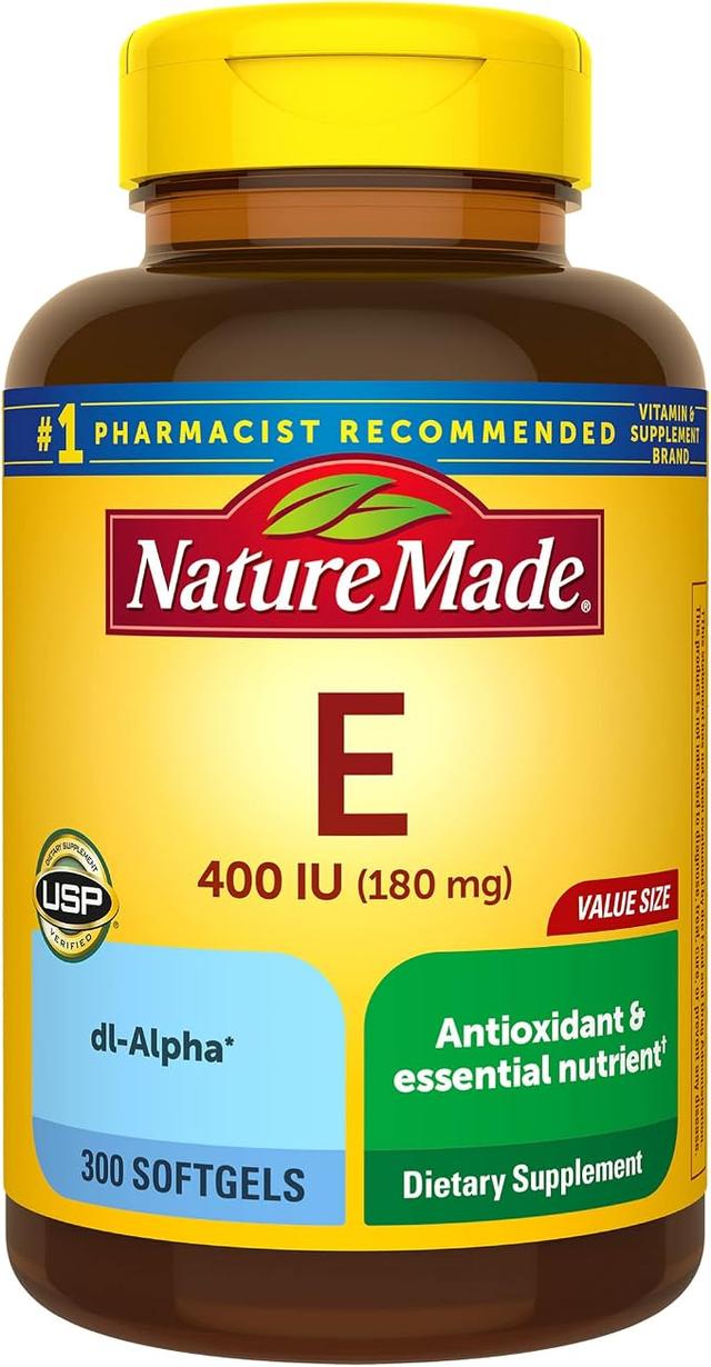 Nature Made Vitamin E 180mg (400 IU) dl-Alpha, Dietary Supplement for Antioxidant Support, 300 Softgels, 300-Day Supply product image