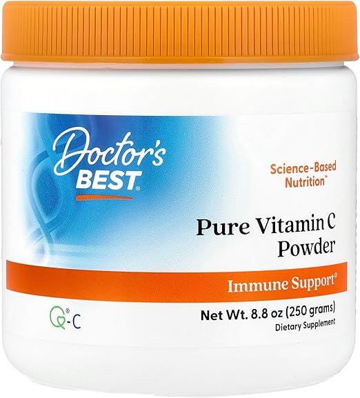 Doctor's Best Vitamin C Powder with Q-C, Healthy Immune System, Brain, Eyes, Heart and Circulation, Joints, Scottish Origin, 250g, 8.8 oz product image