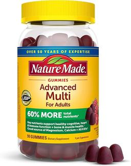 Nature Made Advanced Multivitamin Gummies for Adults, Women's and Men's Multivitamin Gummies with Magnesium Citrate, Calcium & B Vitamins, Daily Support, 90 Gummies, 30 Day Supply