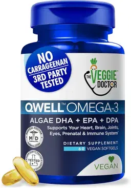 Vegan Omega 3 Supplement - Algae Omega 3 with DHA EPA DPA - Vegan Capsules from Algae - Fish Oil Alternative - Plant-Based Algae Oil Formula - Non-GMO, Carrageenan-Free, High Potency