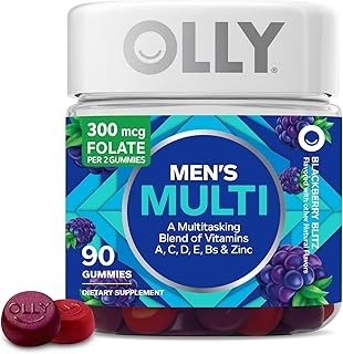 OLLY Men's Multivitamin Gummy, Vitamins A, C, D, E, B, Zinc, Blackberry Flavor, 45 Day Supply - 90 Count product image