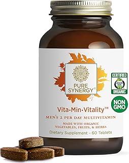 PURE SYNERGY Vita·Min·Vitality | Natural Multivitamin for Men | Men's Daily Multivitamin Made with Organic Whole Foods | for Energy, Stress, and Immune Support (60 Tablets) product image