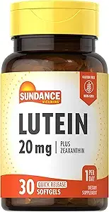 Sundance Lutein 20mg | 30 Softgels | Contains Zeaxanthin | GMO-Free and Gluten-Free Supplement