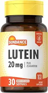 Sundance Lutein 20mg | 30 Softgels | Contains Zeaxanthin | GMO-Free and Gluten-Free Supplement product image