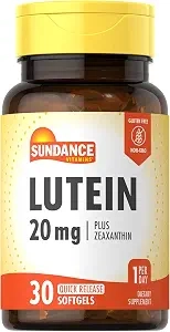 Sundance Lutein 20mg | 30 Softgels | Contains Zeaxanthin | GMO-Free and Gluten-Free Supplement product image