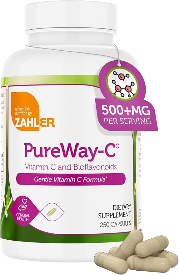 Zahler Vitamin C 500mg - Vitamin C Capsules with Bioflavonoids 500mg - Gentle on the Stomach - Immune Support - Gluten Free Non-GMO Vitamin C Adult Vitamin C Supplement 500mg (250 Count) product image