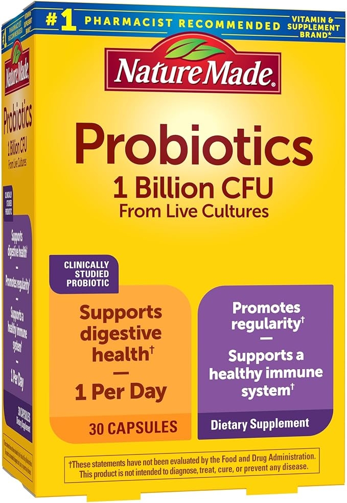 Nature Made Probiotic Capsules 1 Billion CFU from Live Cultures, Probiotics for Women and Men for Immune & Digestive Support, 30 Capsules, 30 Day Supply product image