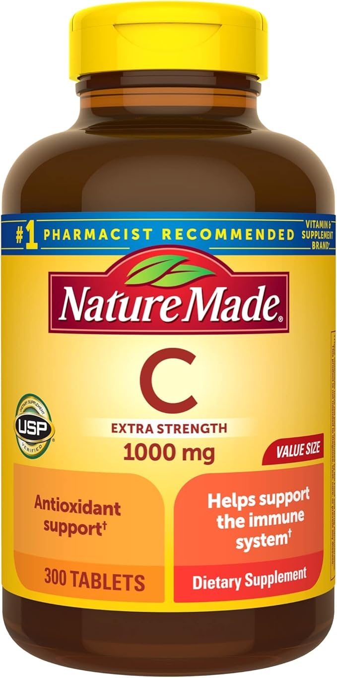 Nature Made Extra Strength Vitamin C 1000mg, Dietary Supplement for Immune Support, 300 Tablets, 300-Day Supply product image