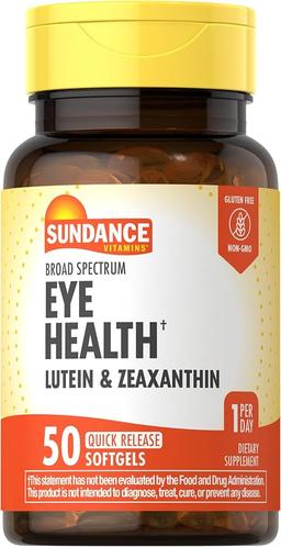Sundance Lutein and Zeaxanthin Supplement | 50 Softgels | Eye Health | GMO-Free and Gluten-Free Formula