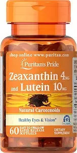 Puritan's Pride Zeaxanthin Lutiplex™ Lutein 4mg, Carotenoids 10mg, Dietary Supplement for Healthy Eyes and Vision, Easy-to-Swallow Quick Release Softgels 60 Count product image