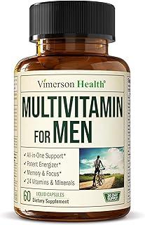 Multivitamin for Men – Essential Mens Multivitamins & Multiminerals 60 Liquid Capsules with Vitamin B12, A, D, C, Zinc, Magnesium & More for Total Body Wellness – 29 Key Nutrients & Vitamins for Men product image