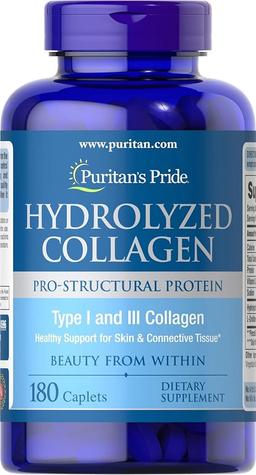 Puritan's Pride Hydrolyzed Collagen 1000mg - 180 Tablets Protein Supplement