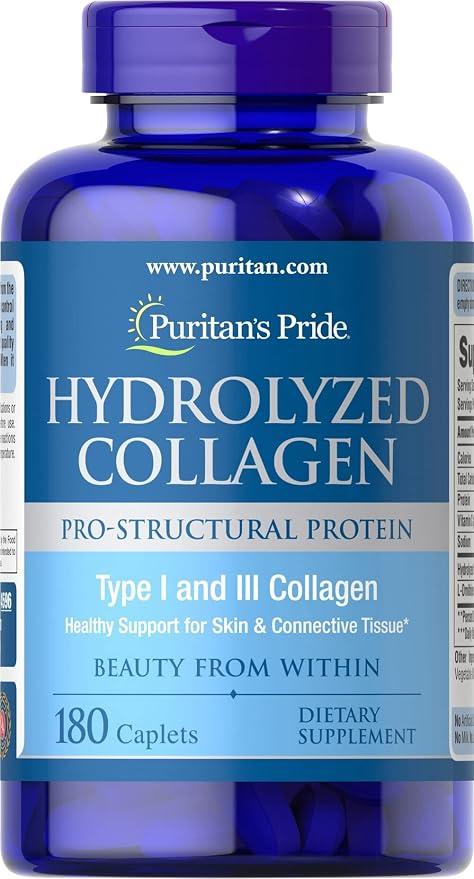 Puritan's Pride Hydrolyzed Collagen 1000mg - 180 Tablets Protein Supplement product image