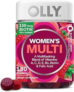 OLLY Women's Daily Multivitamin Gummy, Vitamins A, D, C, E, Biotin, Folic Acid, Adult Chewable Vitamin, Berry Flavor, 65 Day Supply - 130 Count product image