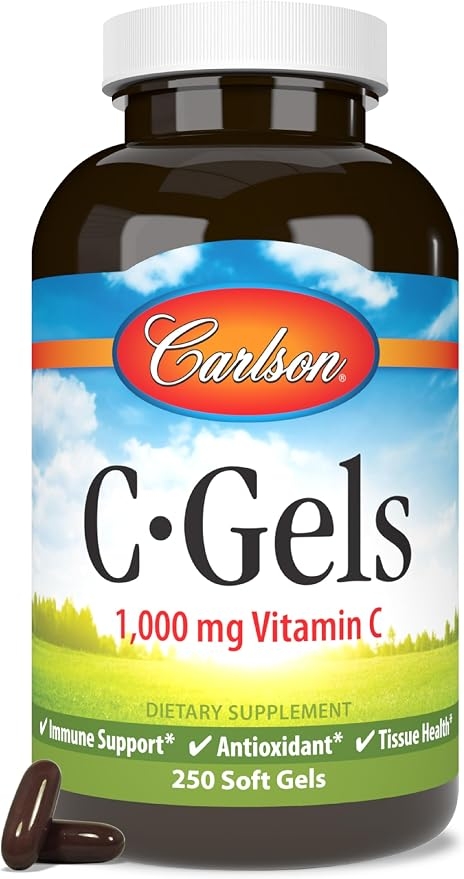 Carlson - C-Gel, 1000mg, Vitamin C Softgels, Immune Support and Heart Health, Vitamin C Softgels, Antioxidant, Vitamin C Supplement, 250 Softgels product image