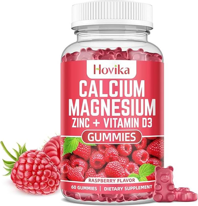 Calcium, Magnesium, Zinc, Potassium, Vitamin C, B6, D3, K2 Gummies - Calcium for Women and Men - Calcium, Magnesium, Zinc Multivitamin Supplement for Bones, Muscles, Teeth, Calm Mood and Immune Support - 60 Count product image