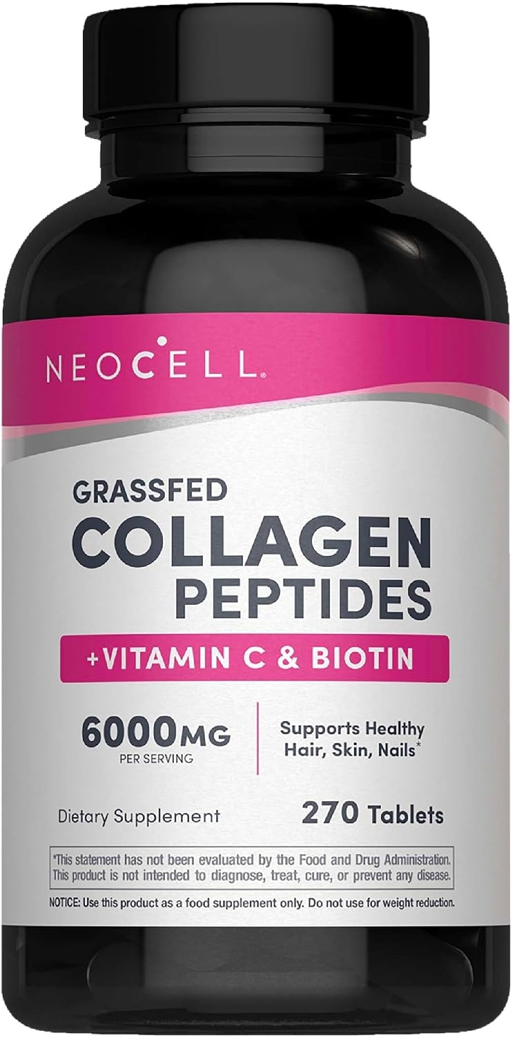 NeoCell Super Collagen with Vitamin C and Biotin, Skin, Hair and Nails Supplement, Antioxidant, Tablets, 270 Count, 1 Bottle product image