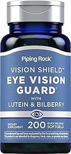 Piping Rock Lutein and Zeaxanthin Supplement | 200 Softgels | With Bilberry Extract | Vision Vitamin | Non-GMO, Gluten Free product image