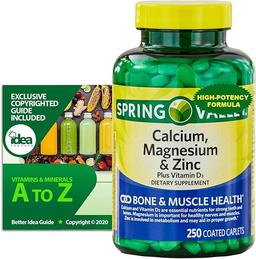 Calcium Magnesium Zinc with Vitamin D3 - Bone, Muscle & Immune Support, High Potency 250 Capsules, Gluten Free, 1000mg Calcium - Vitamins & Minerals - A to Z - Better Idea Guide