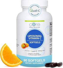 Liposomal Vitamin C 1000mg by Core Med Science, 90 Softgels - Non-GMO Natural Liposomal Vitamin C Supplement Promoting Healthy Skin - Immune System Support for Adults, Supports Collagen Formation